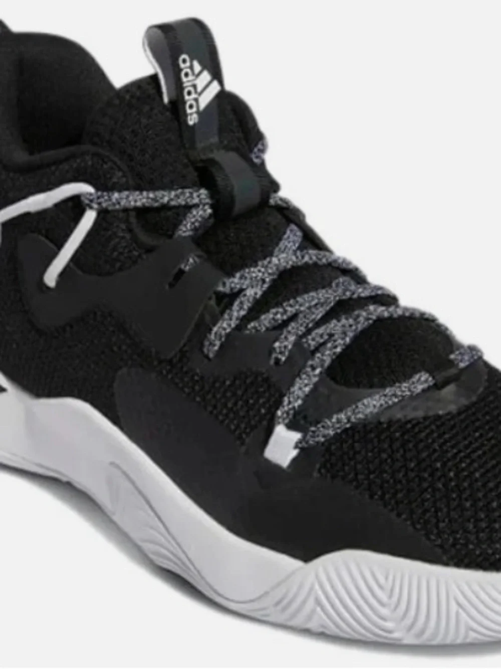 adidas Black Sneaker with Gray Speckled Laces